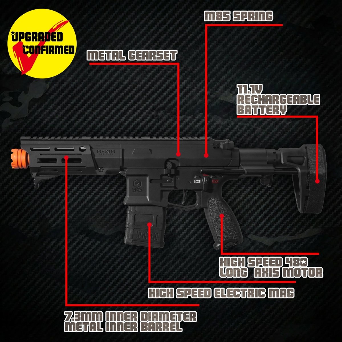 EMERBU Modified PDX Splatter Gel Ball Blaster Gun(Black) - EMERBUtoysEMERBUtoys