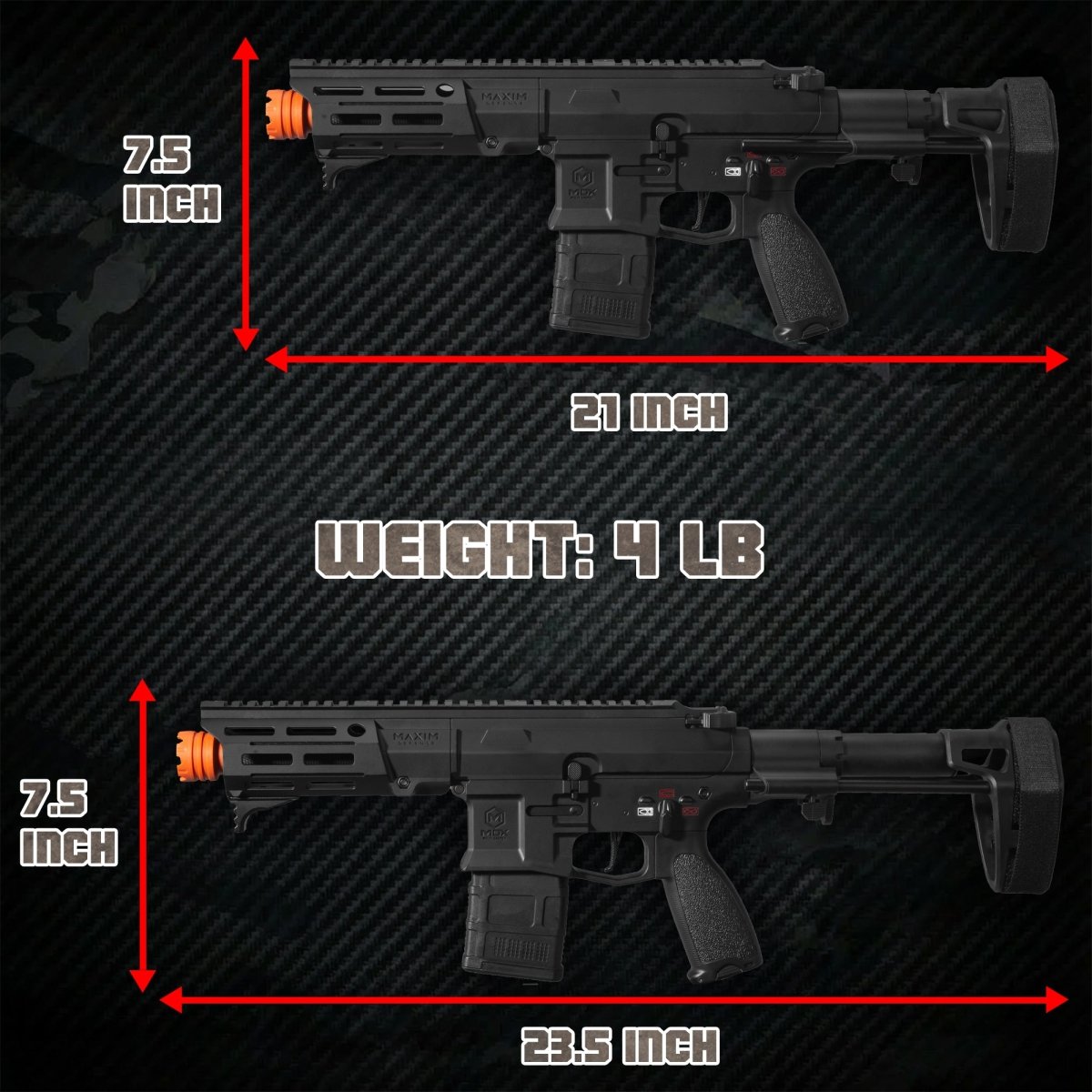 EMERBU Modified PDX Splatter Gel Ball Blaster Gun(Black) - EMERBUtoysEMERBUtoys