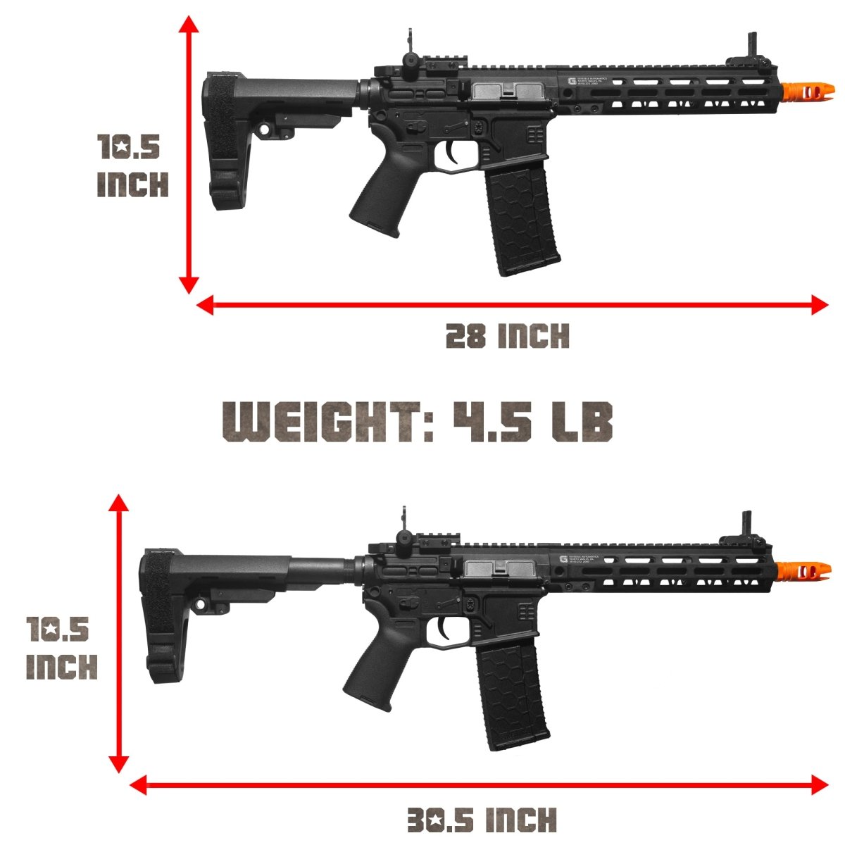EMERBU Modified SLR Splatter Gel Ball Blaster Gun(Black) - EMERBUtoysEMERBUtoys