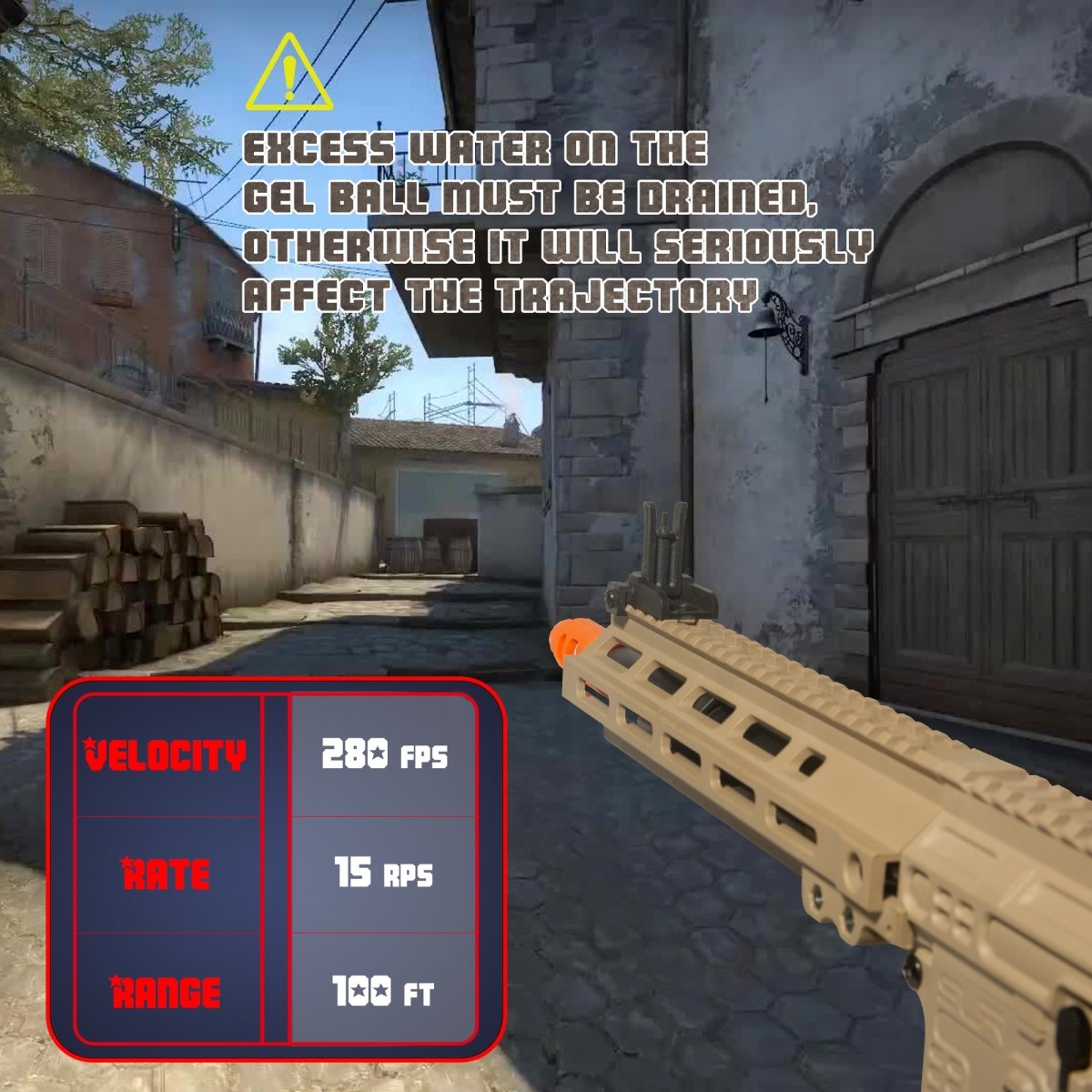 EMERBU Modified SLR Splatter Gel Ball Blaster Gun(Tan) - EMERBUtoysEMERBUtoys