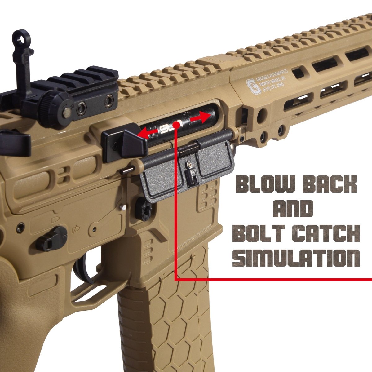 EMERBU Modified SLR Splatter Gel Ball Blaster Gun(Tan) - EMERBUtoysEMERBUtoys