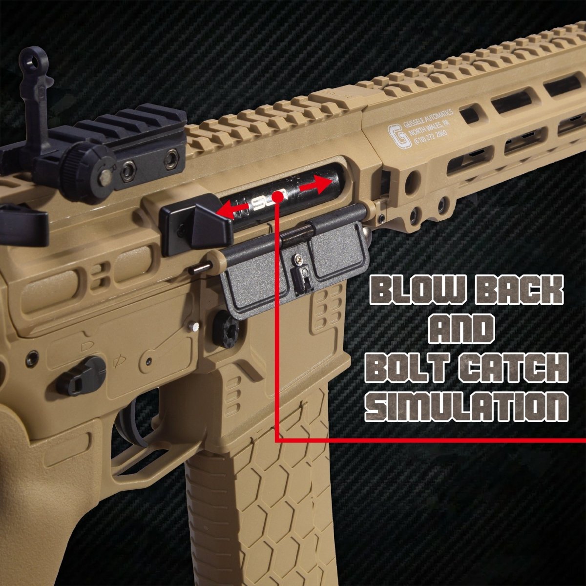 EMERBU Modified SLR Splatter Gel Ball Blaster Gun(Tan) - EMERBUtoysEMERBUtoys