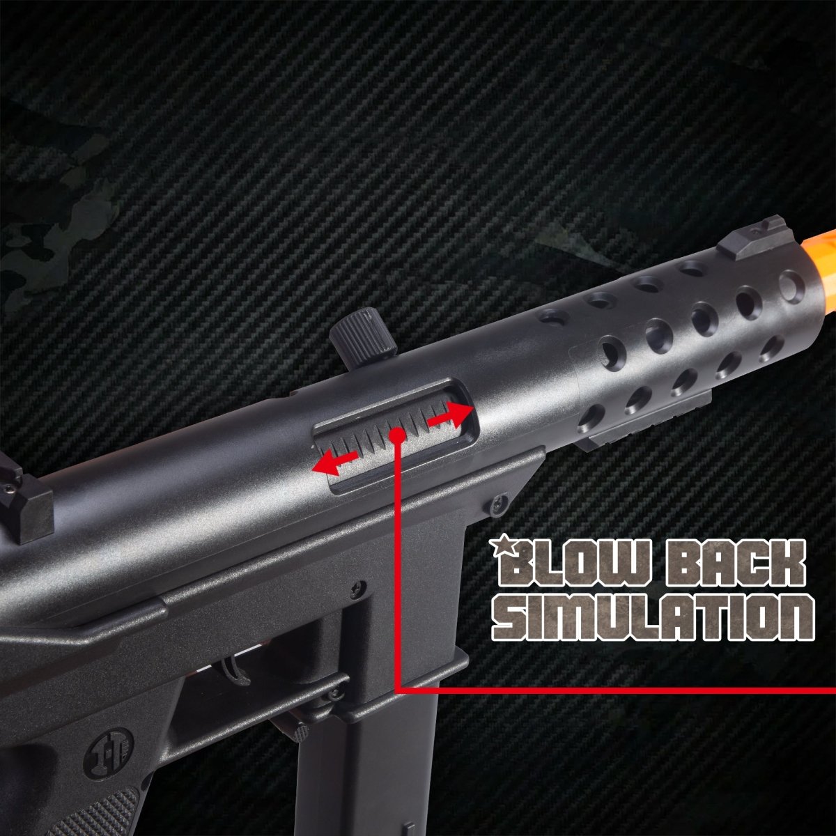 EMERBU Modified TEC9 Splatter Gel Ball Blaster Gun(Black) - EMERBUtoysEMERBUtoys