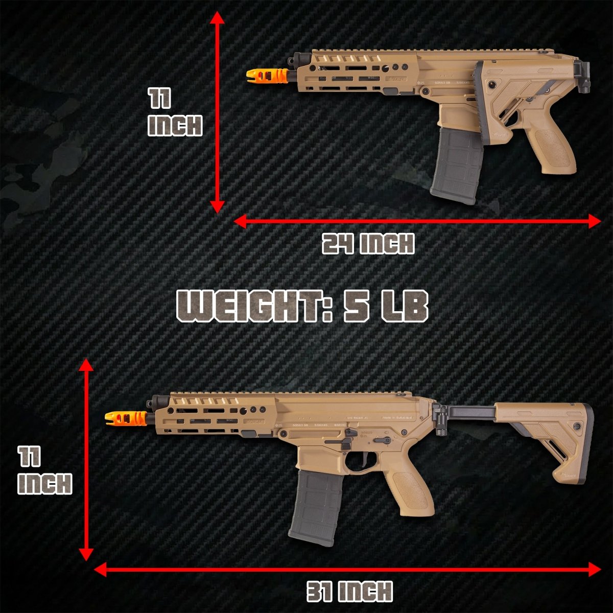EMERBU Pro-Grade SIG563 Gel Blaster Gun(Tan) - EMERBUtoysEMERBUtoys